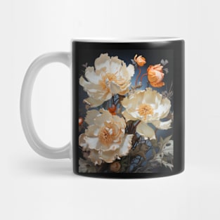 White Flower Oil Paintings Mug